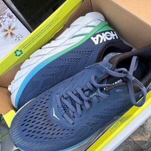 Hoka Navy and Teal Athletic Shoes